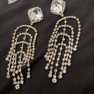 Chandelier Tassel Earrings Rhinestones Earrings for Women Girls